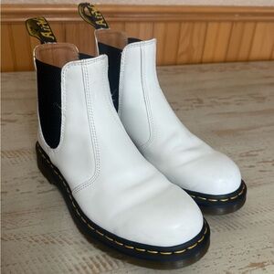 Dr. Martens White and Black Chelsea Boots